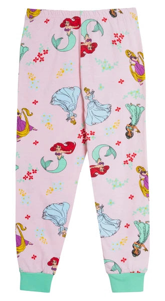 Disney Princess Girls Pyjamas for Kids Full Length Pjs Set 100% Cotton Nightwear