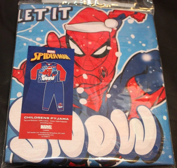 SPIDER-MAN Boy's Pyjamas/ Red & Blue SPIDEY PJs Sizes 1.5-5 Years