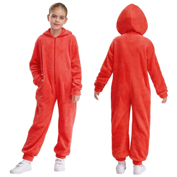Unisex Kids Fleece Hooded Jumpsuit for Boys Girls Zip-up One Piece Pjs Sleepwear