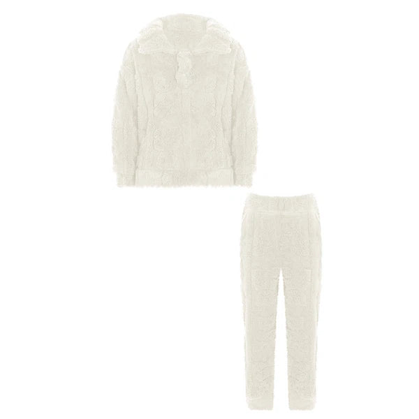 Kids Set Casual Pajamas Winter Sleepwear Elastic Waistband Top With Long Pants