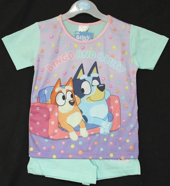 BLUEY Girl's Short Pyjamas / Shorty/Summer PJs Sizes 18 Months-5 Years