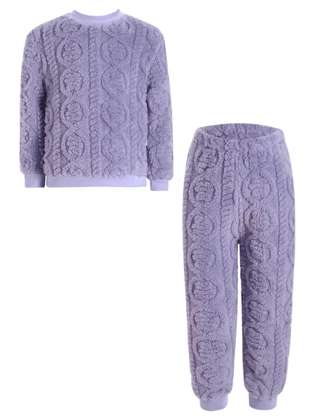 Kids Set Warm Pajamas Stand Collar Sleepwear Long Sleeve Nightwear Sleep Fancy