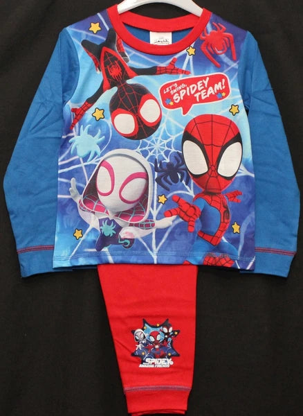 SPIDER-MAN Boy's Pyjamas/ Red & Blue SPIDEY PJs Sizes 1.5-5 Years