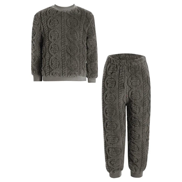 Kids Set Warm Pajamas Stand Collar Sleepwear Long Sleeve Nightwear Sleep Fancy