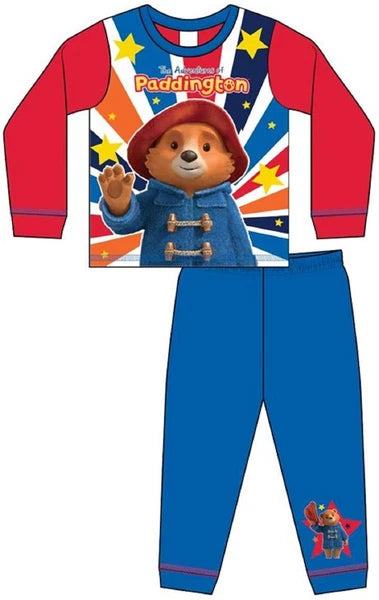 PADDINGTON BEAR Boy's Pyjamas /Blue & Red PADDINGTON PJs Sizes 18 Months-5 Years
