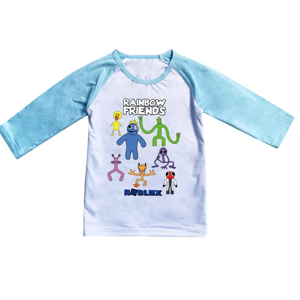 Children's Rainbow Friends Pajama Cotton Top+Pants Pajama Set Gift Birthday