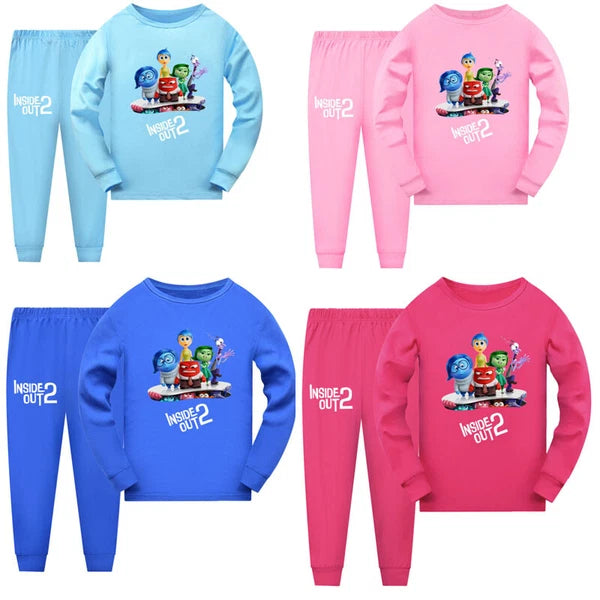 Girls Boys Long Sleeve Inside Out2 Pyjamas Loungewear Kids Nightwear Outfits Pjs