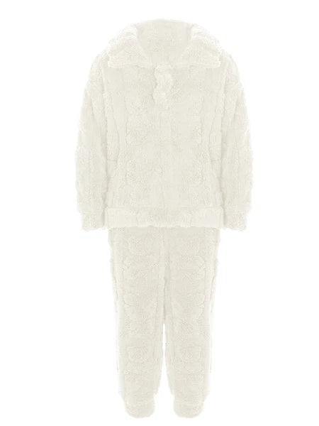 Kids Sleepwear Thicken Set Warm Pajamas Sleeping Sleepsuit Fleece 2pcs Casual